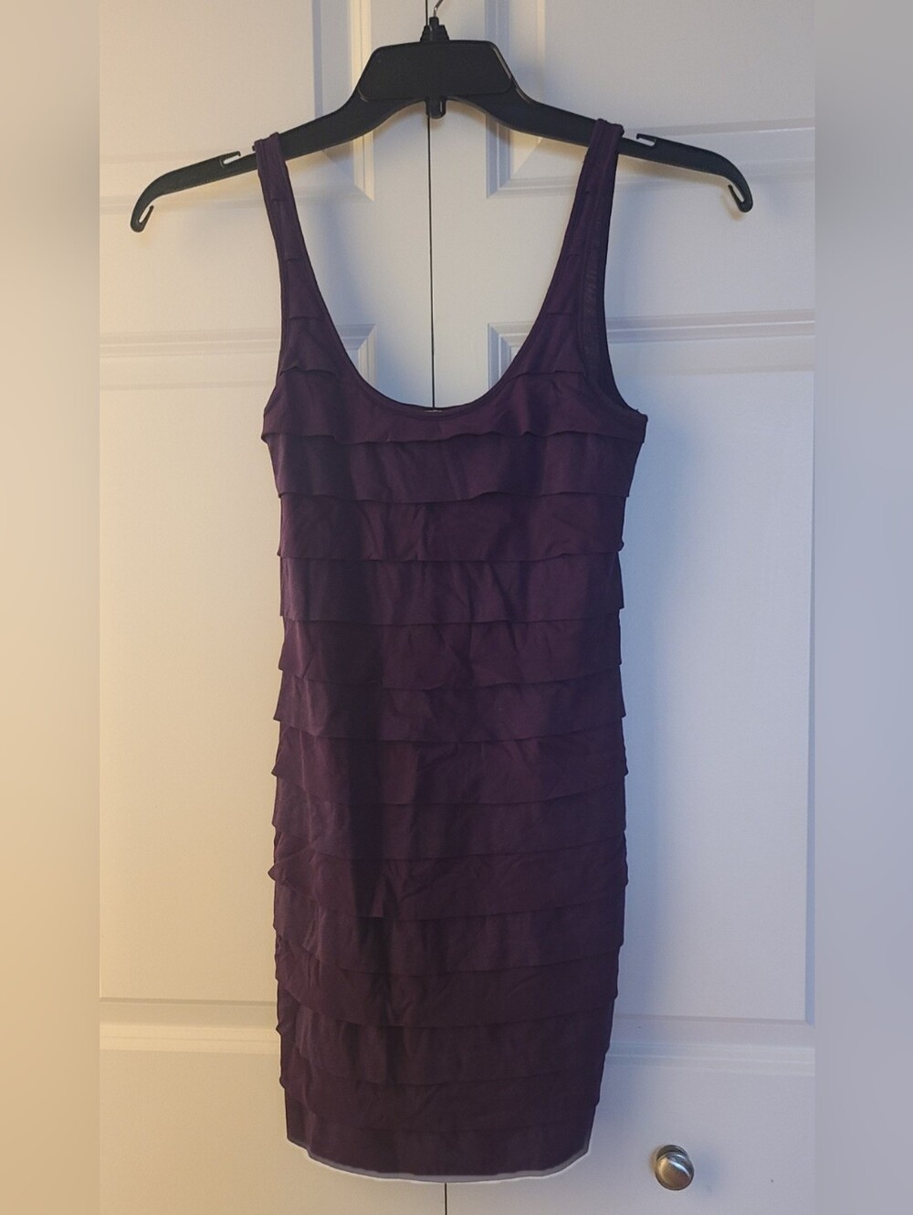 💜 Express Y2K Dreamweight Cotton Purple Tiered Ruffle Dress XS